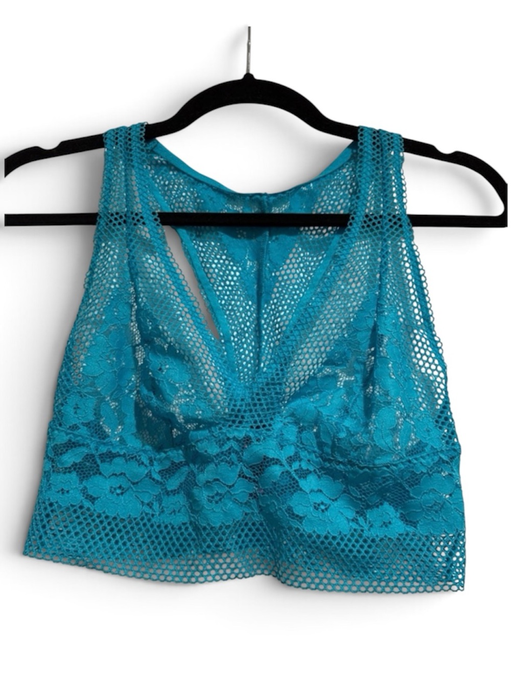 NWOT Adore Me Jamie Unlined Bra Turquoise Lace Bralette Medium